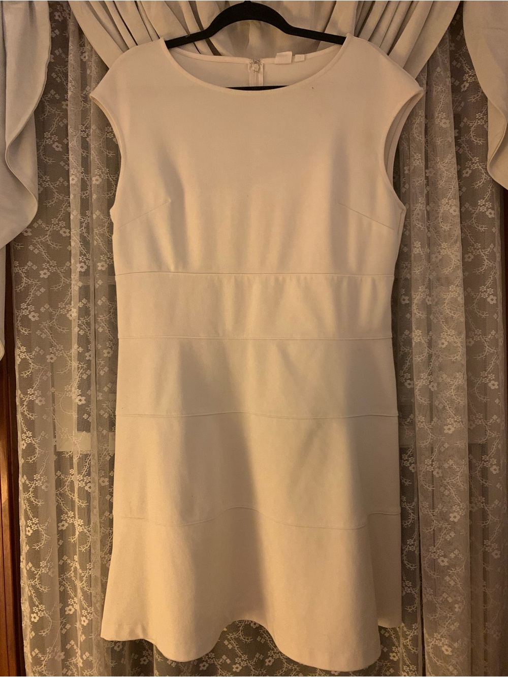 GAP White Cap-Sleeve Fit-and-Flare Dress